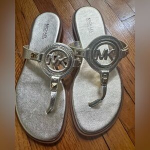 Michael Kors Metallic Gold Thong Sandals